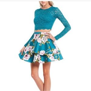CITY VIBE 2 pc teal skirt and top